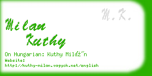 milan kuthy business card